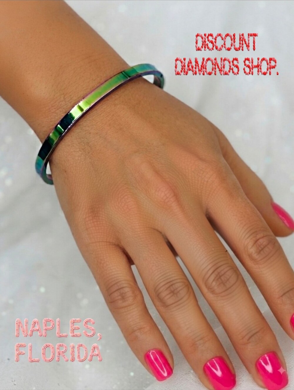 Titanium Steel Rainbow Hinged Bangle Bracelet